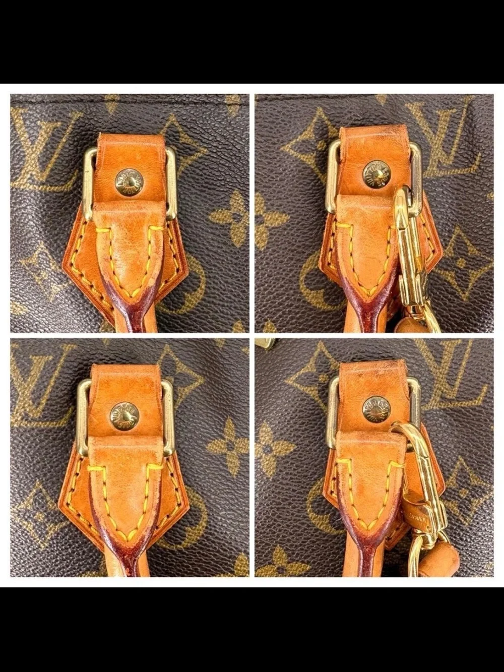 Louis Vuitton Monogram Canvas Satchel with Tan Vachetta Accents